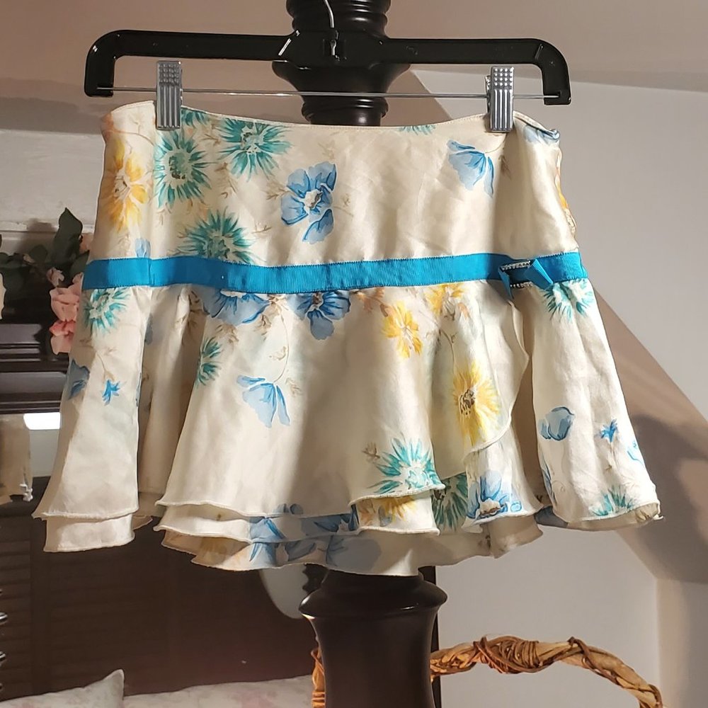 Ambercrombie & Fitch Vintage Y2K Floral Silk Mini Skirt